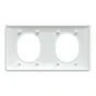Plaque double Ovalis, SCHNEIDER ELECTRIC, blanc bague effet laiton