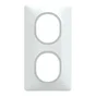 Plaque double verticale Ovalis, SCHNEIDER ELECTRIC, blanc bague argent chrome