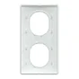 Plaque double verticale Ovalis, SCHNEIDER ELECTRIC, blanc bague argent chrome