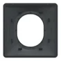 Plaque simple Ovalis, SCHNEIDER ELECTRIC, anthracite bague effet laiton