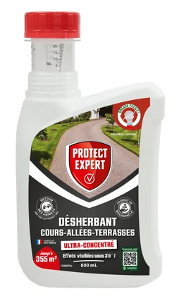 Désherbant cours, allées et terrasses ultra-concentré PROTECT EXPERT 800 ML