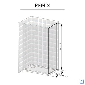 Paroi latérale fixe coulissante 70 cm vt REMIX