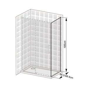 Paroi latérale fixe coulissante 70 cm vt REMIX