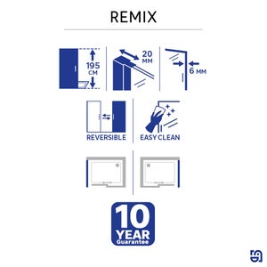 Paroi lateral fixe Remix 80cm verre transparent SENSEA