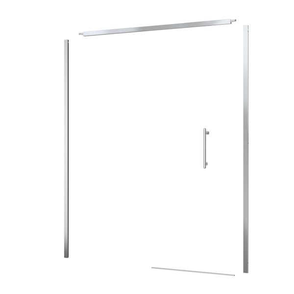 Porte douche 1 coulissante 1 fixe Remix 140cm chromé kit SENSEA