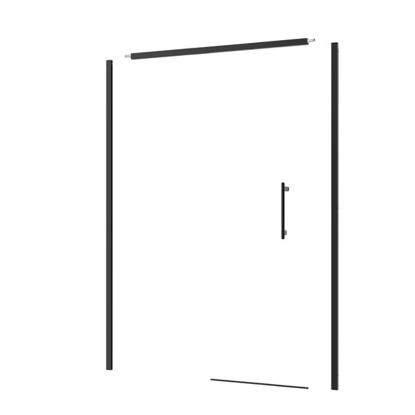 Porte douche 1 coulissante 1 fixe Remix 120cm verre transparent/nr kit SENSEA