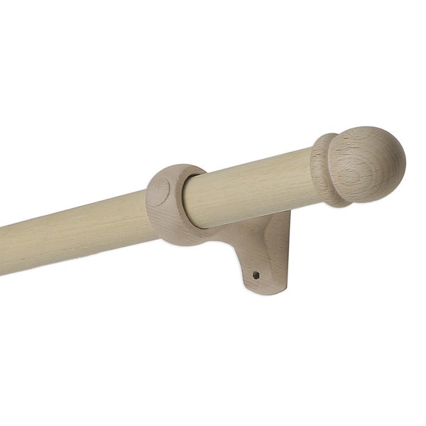 Kit de tringle à rideau Alma Diam.28 mm naturel 180 cm