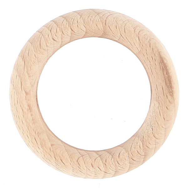 Lot de 10 anneaux bois Alma pour tringle D28 mm bois naturel mat brut