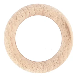 Lot de 10 anneaux bois Alma pour tringle D28 mm bois naturel mat brut