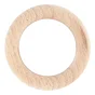 Lot de 10 anneaux bois Alma pour tringle D28 mm bois naturel mat brut