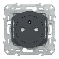 Prise avec terre affleurante à assembler Ovalis, SCHNEIDER ELECTRIC, anthracite