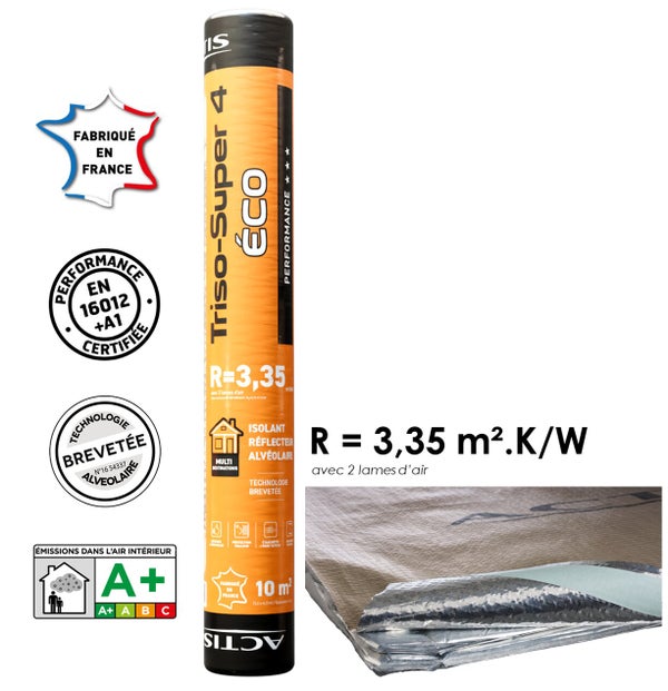 Isolant mince thermo-réflecteur TRISO SUPER 4 ACTIS R=3.35