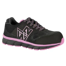 Chaussures de sécurité basses S3 Shelly, NINE WORTHS noir / fushia T41