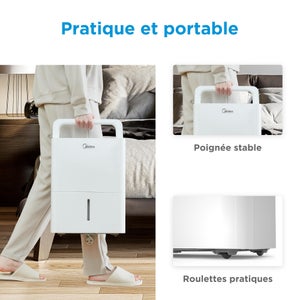 Déshumidificateur d'air MIDEA Inférieur à 20 m², De 10 à 16L /24H