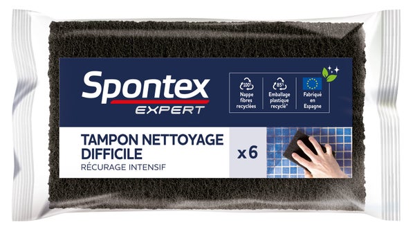 Lot de 6 tampons à récurer nettoyage difficile SPONTEX EXPERT
