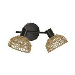 Barre 2 spots Mikona E14, corde naturel, INSPIRE