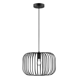 Suspension INSPIRE Pecan E27 diam. 38 cm métal noir