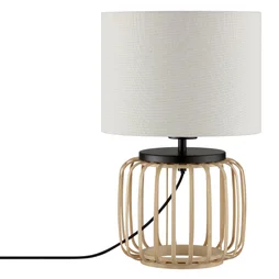 Lampe Pecan bambou et abat-jour en tissu INSPIRE, E27