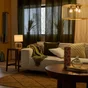 Lampe Pecan bambou et abat-jour en tissu INSPIRE, E27
