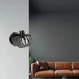 Spot patère E14 diam. 15cm pécan, métal noir, INSPIRE