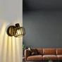 Spot patère E14 diam. 15cm pécan, métal noir, INSPIRE