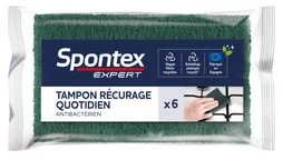 Lot de 6 tampons à récurer quotidien multisurface, SPONTEX EXPERT