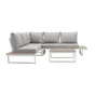 Salon bas Capri 5p en bois composite et aluminium blanc