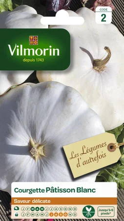 Sachet graines courgette pâtisson blanc, VILMORIN, 5 g