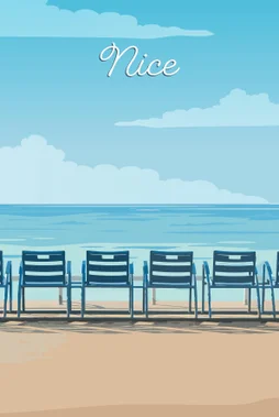 Toile imprimée Nice chaises, CEANOTHE l.65 x H.45 cm