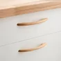 Poignée de meuble Avoriaz, bois bois clair naturel, entraxe 128 mm