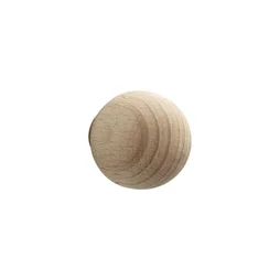 Bouton de meuble rond, bois naturel, Diam.30 mm