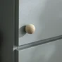 Bouton de meuble rond, bois naturel, Diam.30 mm