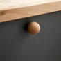 Bouton de meuble rond, bois naturel, Diam.30 mm