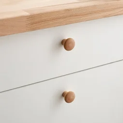 Bouton de meuble rond Dune, bois naturel, Diam.30 mm