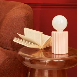 Lampe tyamo e27 h13 ceramique glossy rose bistro5 inspire
