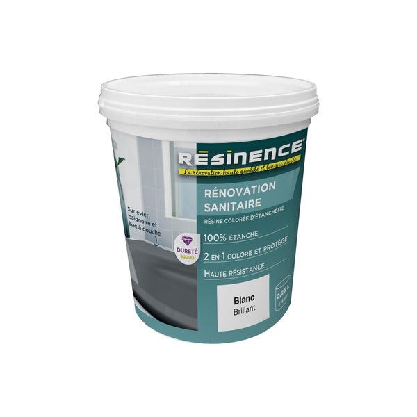 Résine colorée renov sanitaire RESINENCE, blanc brillant, 0.25 l