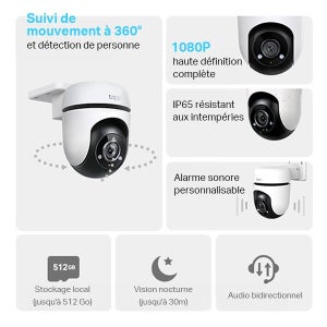 Caméra de surveillance extérieure motorisé TAPO TC40, blanc