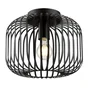 Plafonnier pecan e27 d28 metal noir inspire