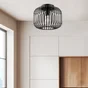 Plafonnier pecan e27 d28 metal noir inspire