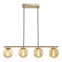 Suspension INSPIRE Callas 4 x E14 l.76 laiton/verre ambre