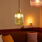 Suspension INSPIRE Dipsy E27 diam.14 cm laiton/verre vert