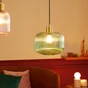 Suspension INSPIRE Dipsy E27 diam. 25 cm laiton/verre vert