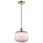 Suspension INSPIRE Dipsy E27 diam.25 cm laiton/verre rose