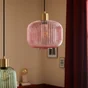 Suspension INSPIRE Dipsy E27 diam.25 cm laiton/verre rose