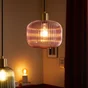 Suspension INSPIRE Dipsy E27 diam.25 cm laiton/verre rose