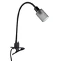Lampe de bureau pince Tekla H.42 cm métal noir, verre blanc INSPIRE, E14