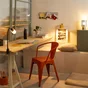 Lampe de bureau pince Tekla H.42 cm métal noir, verre blanc INSPIRE, E14