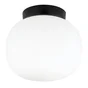 Plafonnier Aristide E27 d.22cm metal noir/verre Inspire