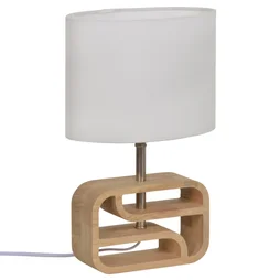 Lampe nasimo e14 h32 bois/polyester blanc inspire