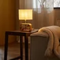 Lampe nasimo e14 h32 bois/polyester blanc inspire